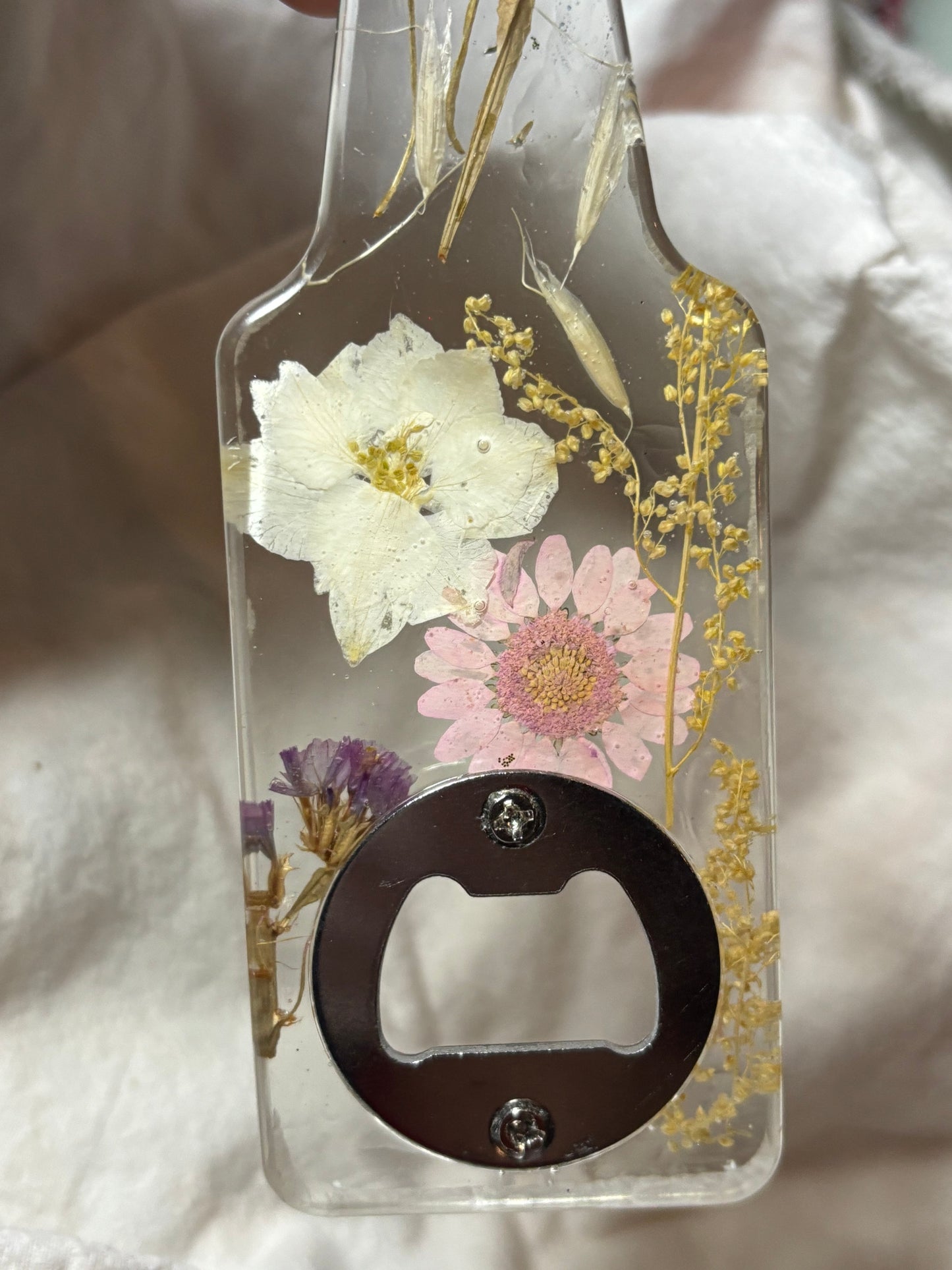 Pink Floral Bottle Opener