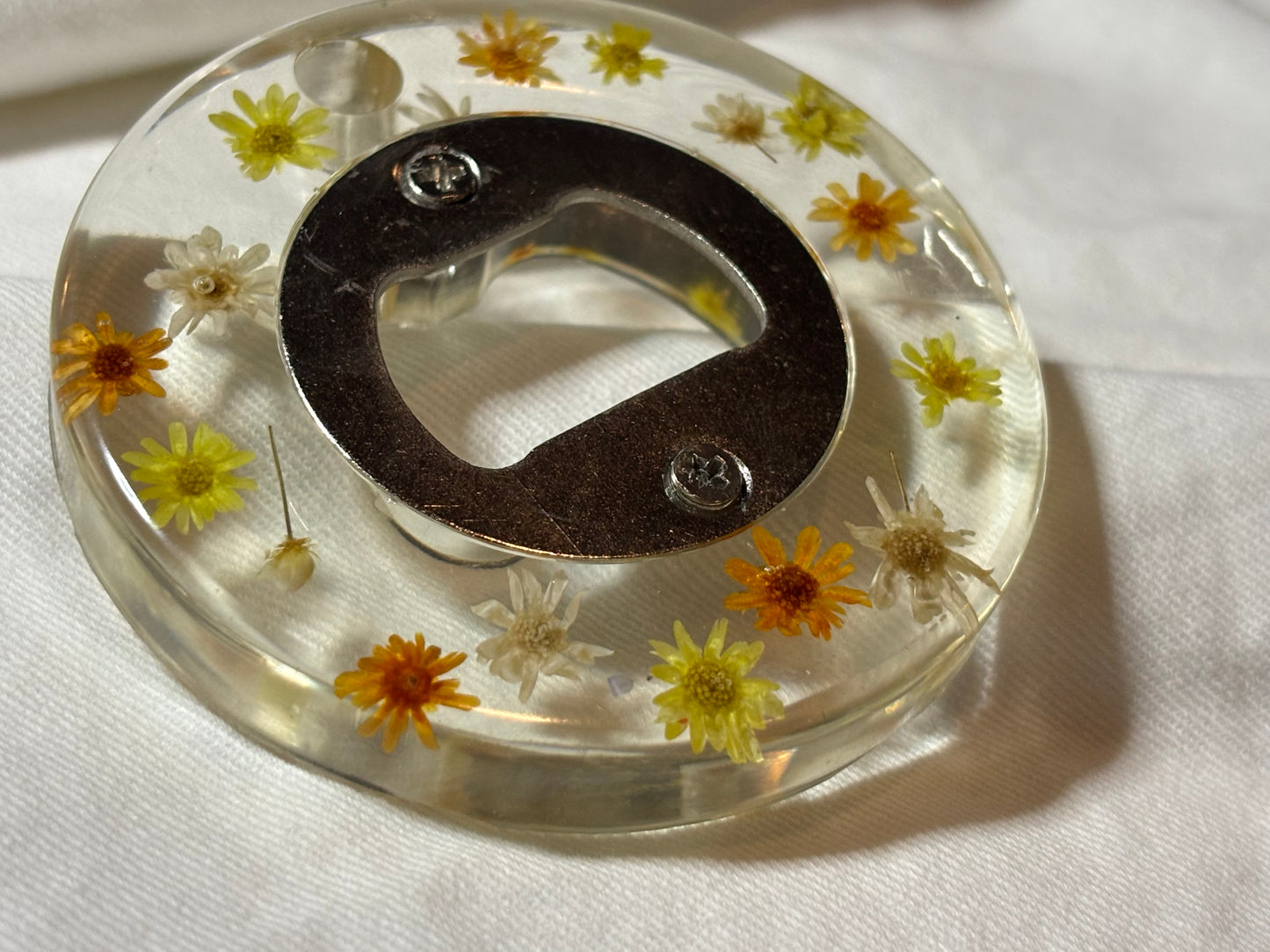 Yellow Floral Bottle Opener