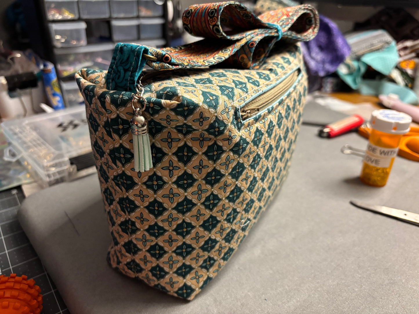 Cotton Arm Candy "Teal Floral"