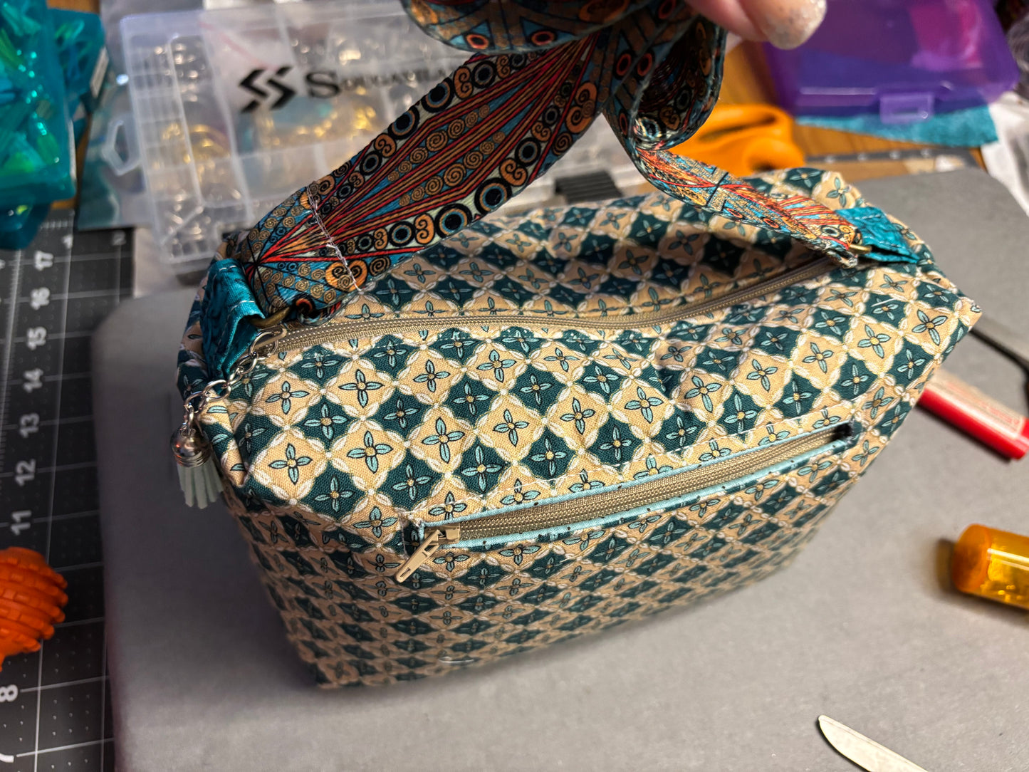 Cotton Arm Candy "Teal Floral"