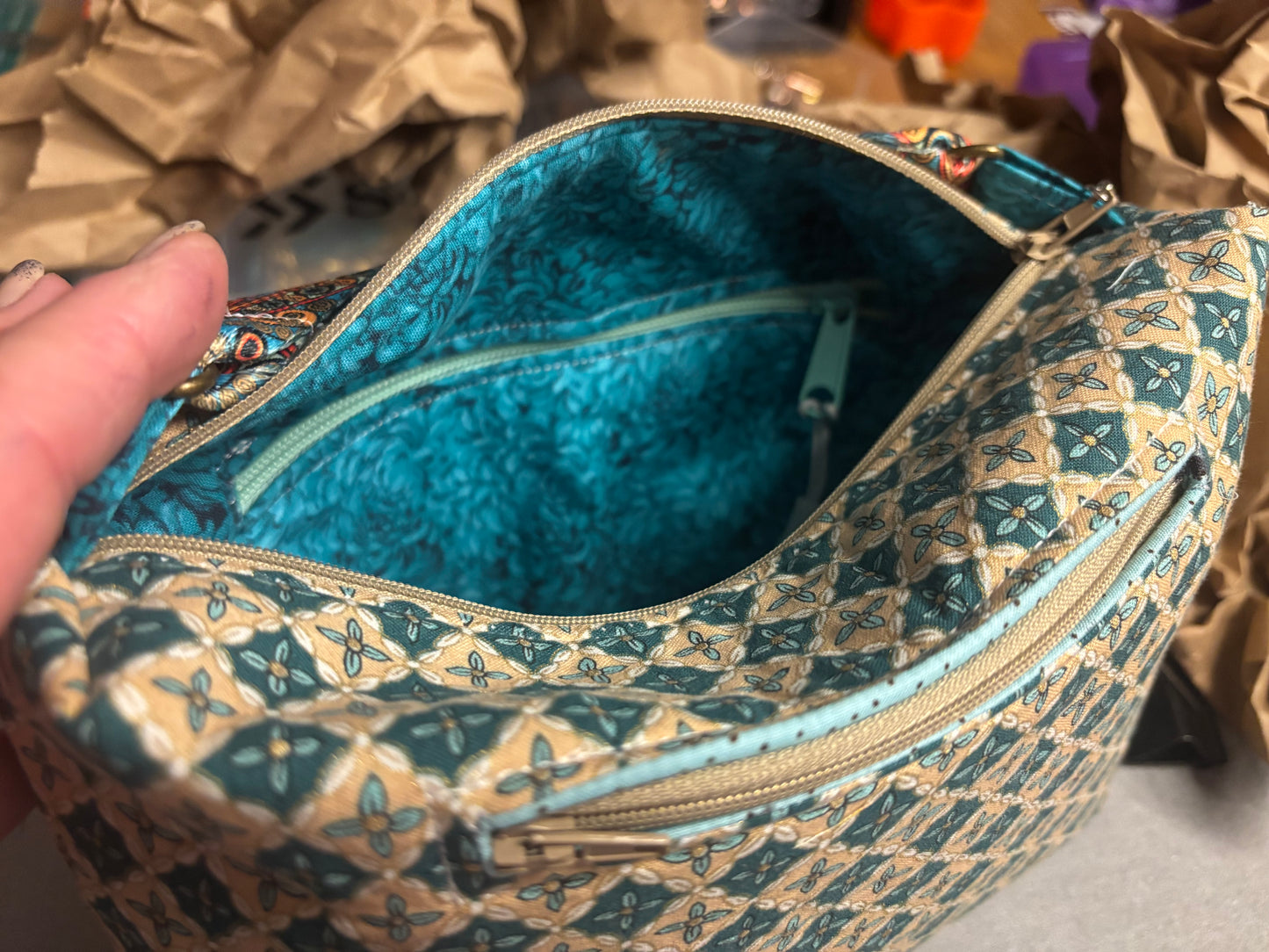 Cotton Arm Candy "Teal Floral"