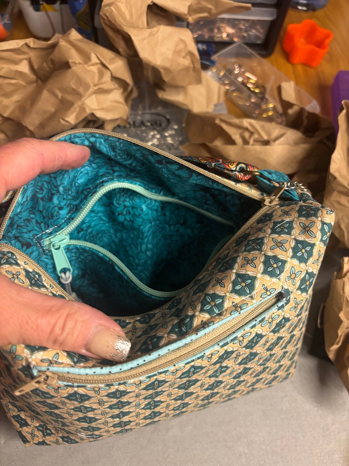 Cotton Arm Candy "Teal Floral"