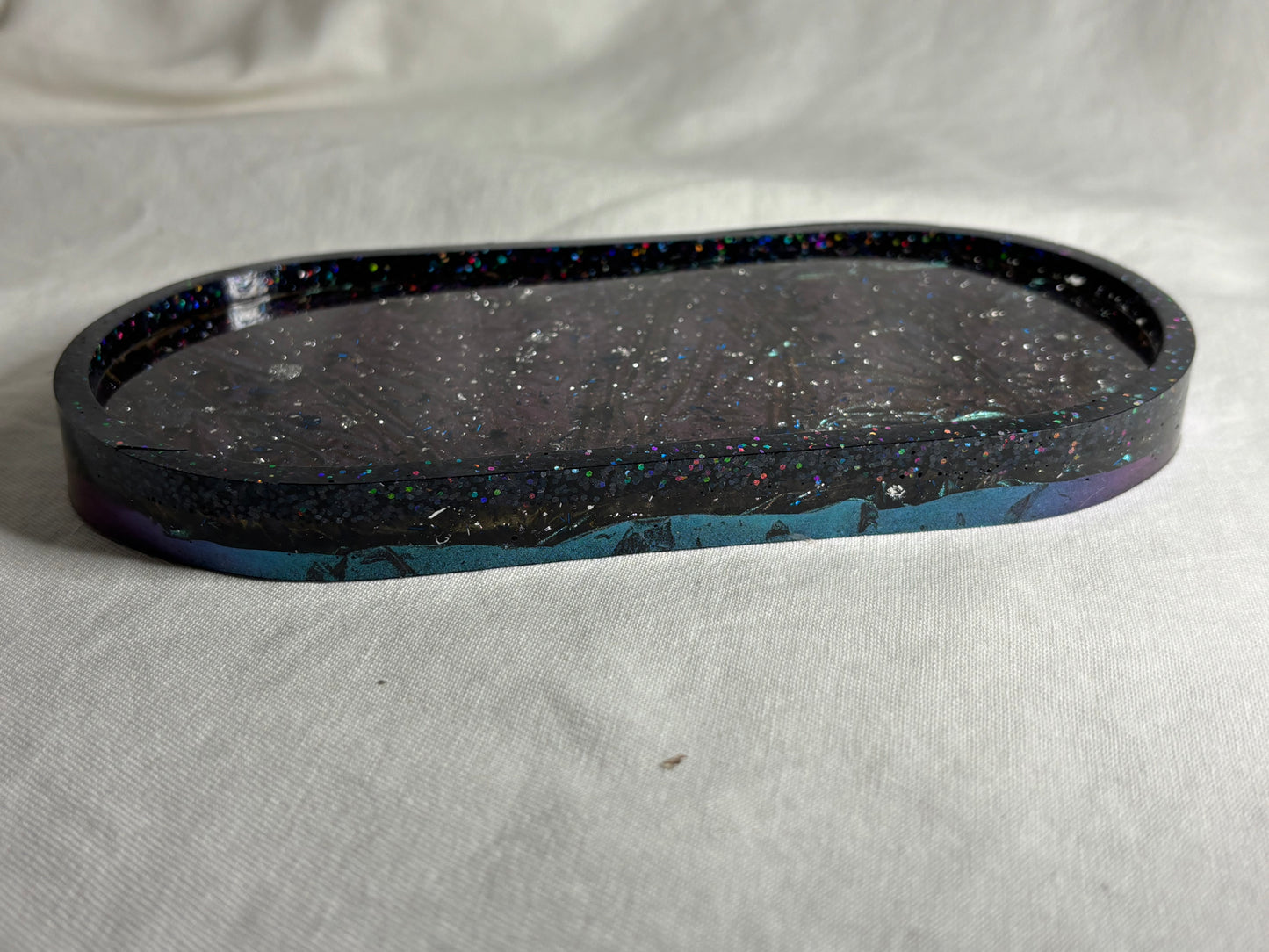 Chrinkled Navy/Mint Vanity Tray