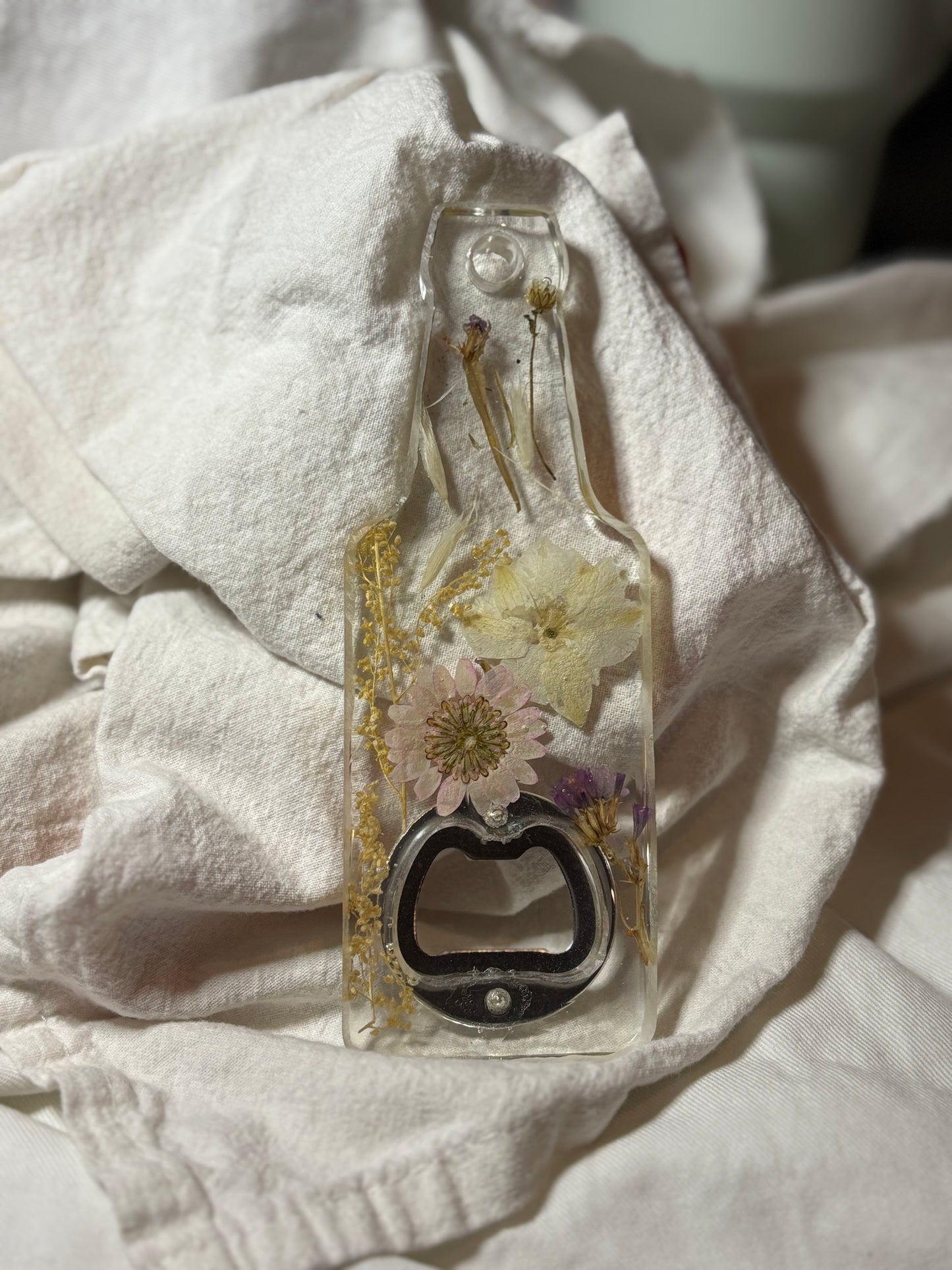 Pink Floral Bottle Opener
