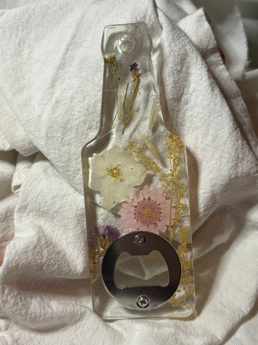 Pink Floral Bottle Opener