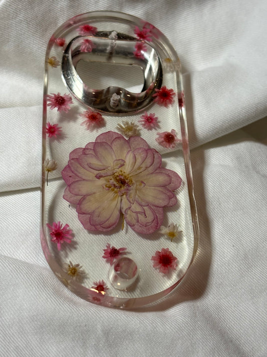 Pink Floral Bottle Opener