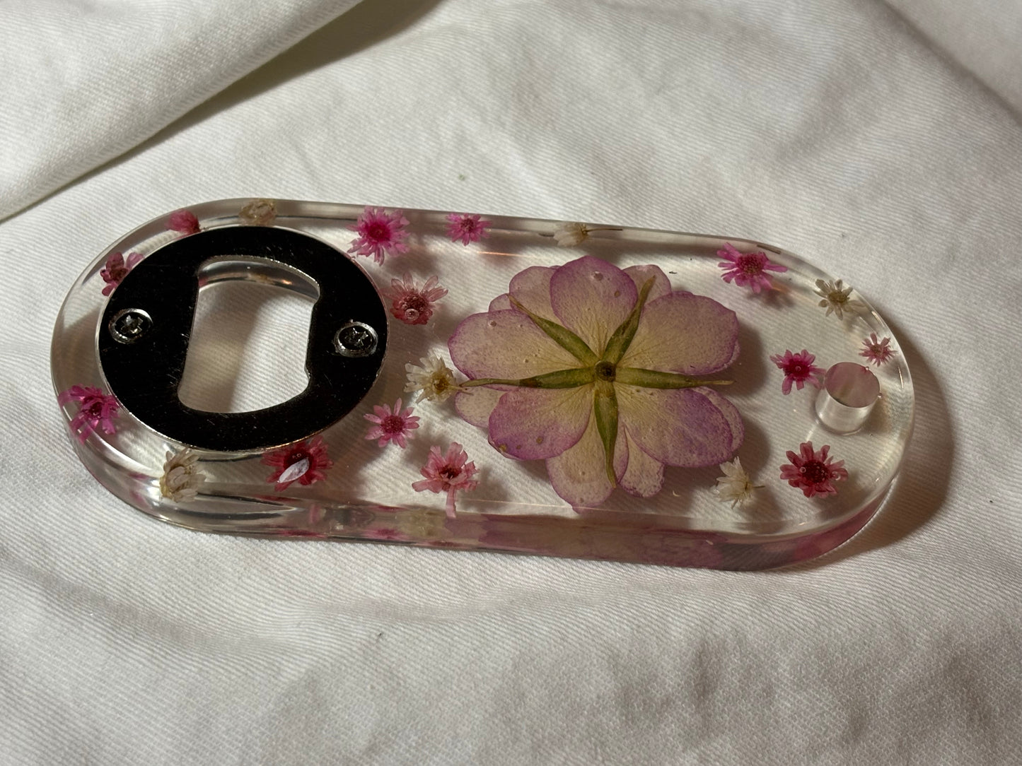 Pink Floral Bottle Opener