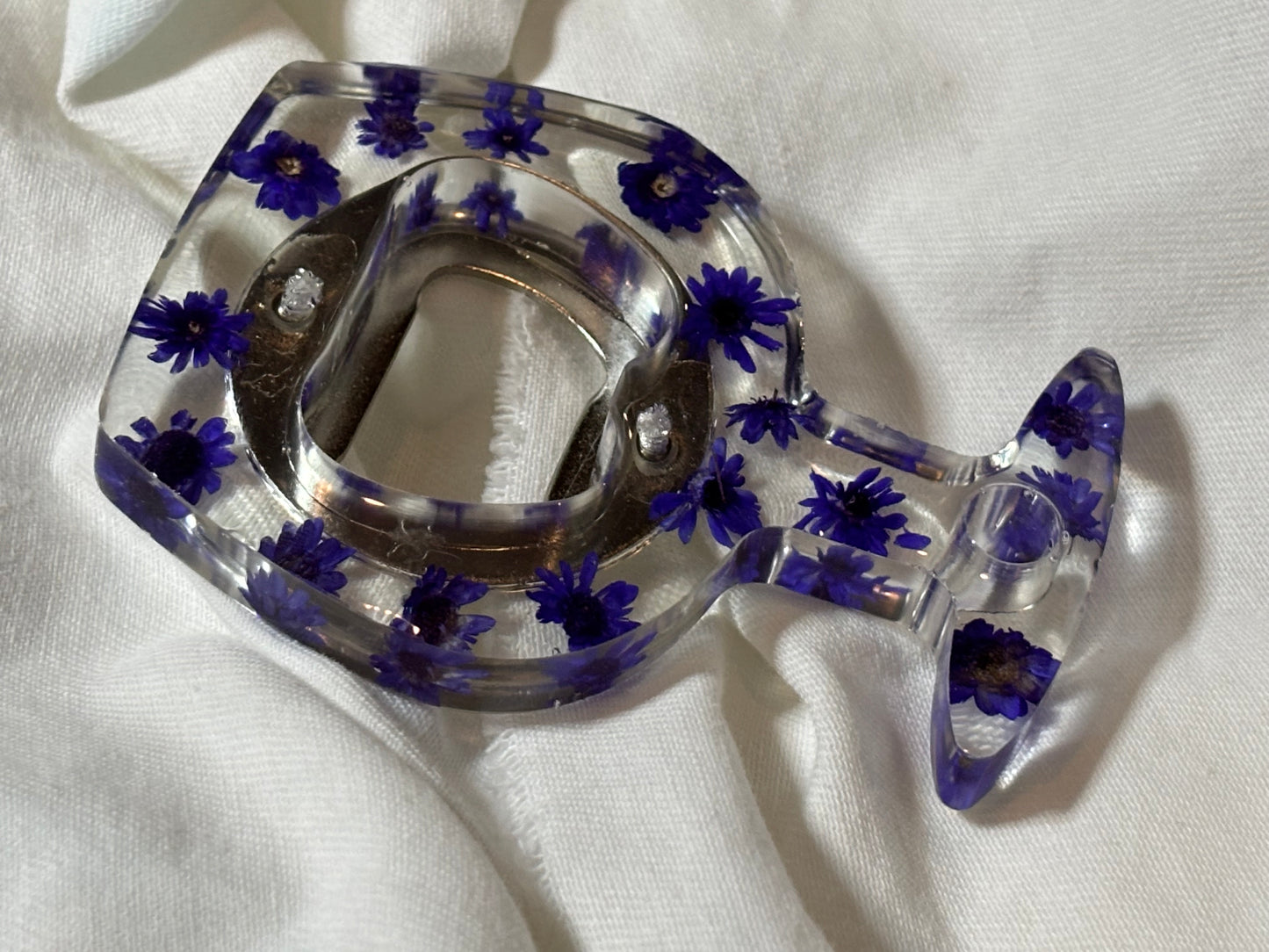 Wine Glass Purple Floral Bottle Opener