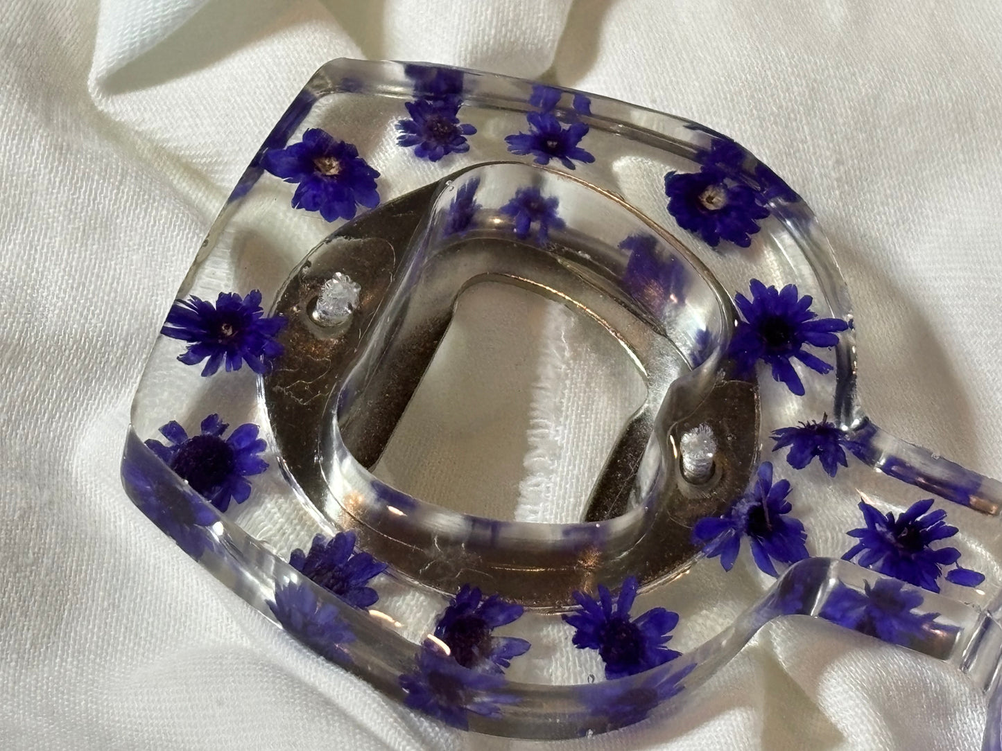 Wine Glass Purple Floral Bottle Opener