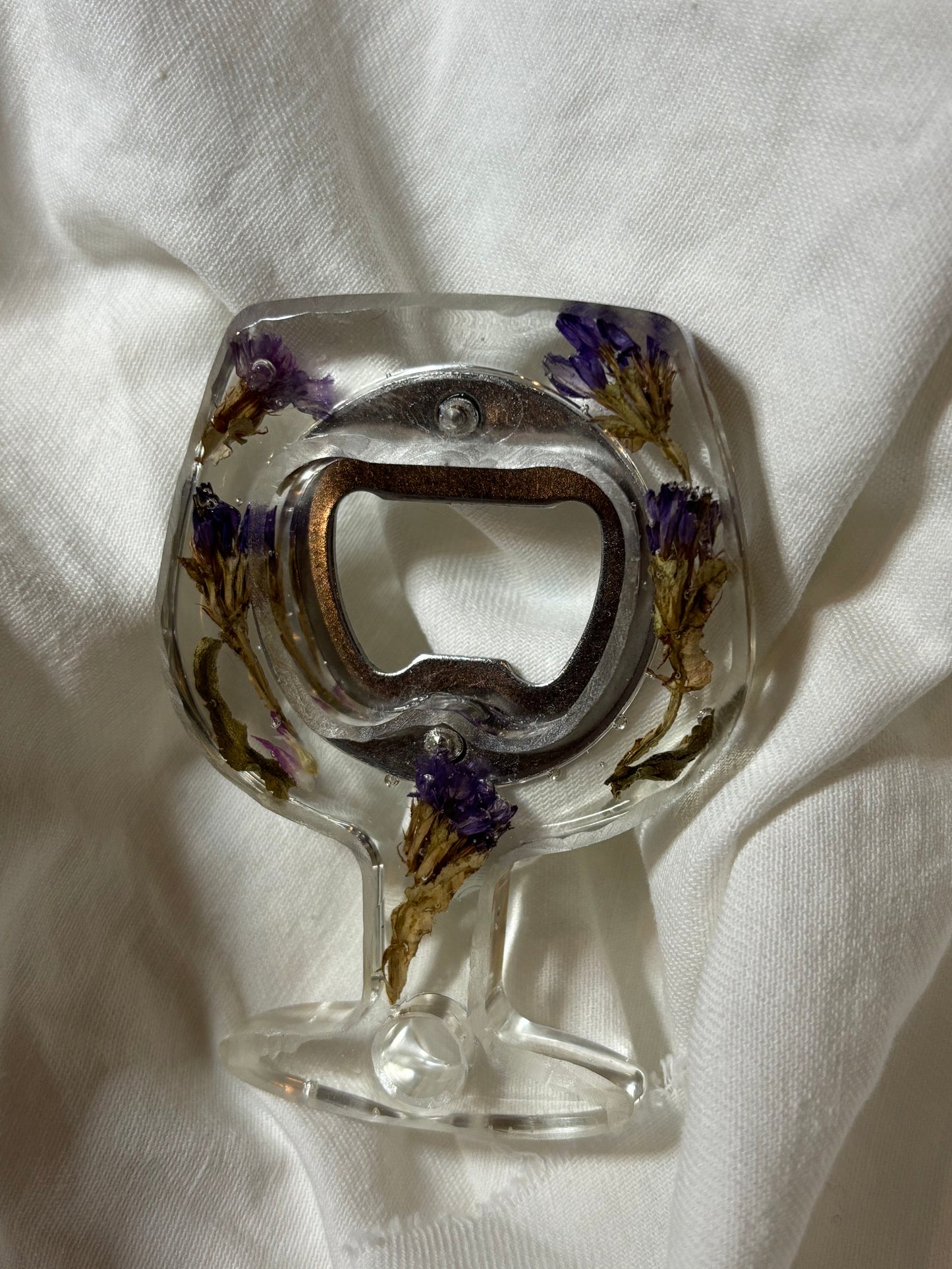 Wine Glass Purple Bottle Opener