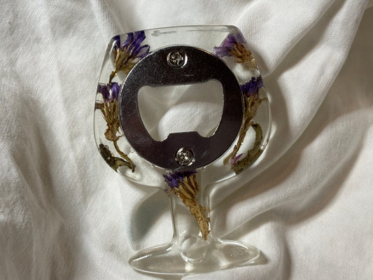 Wine Glass Purple Bottle Opener