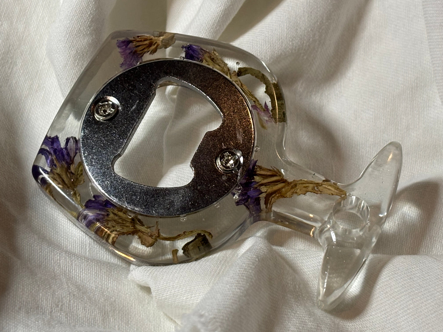 Wine Glass Purple Bottle Opener