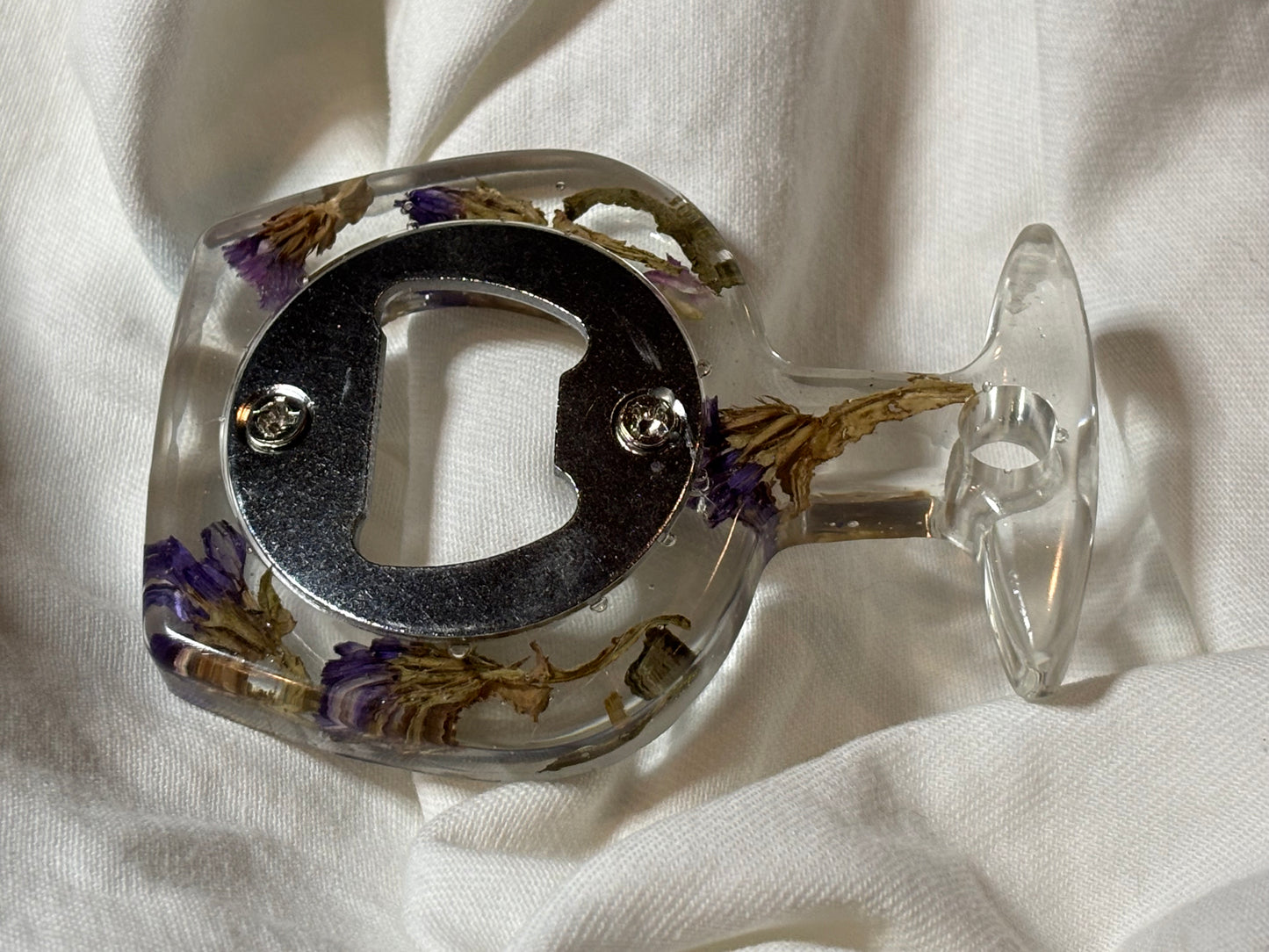 Wine Glass Purple Bottle Opener