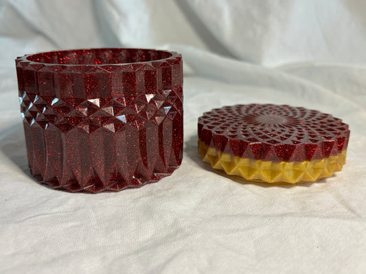 Jar Gold Mica & Ruby Red Glitter