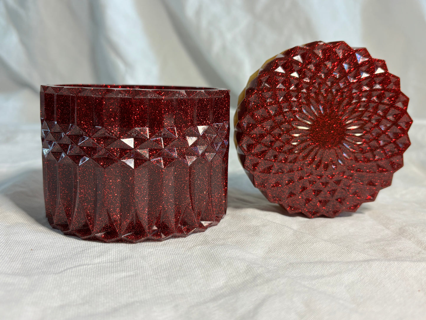 Jar Gold Mica & Ruby Red Glitter