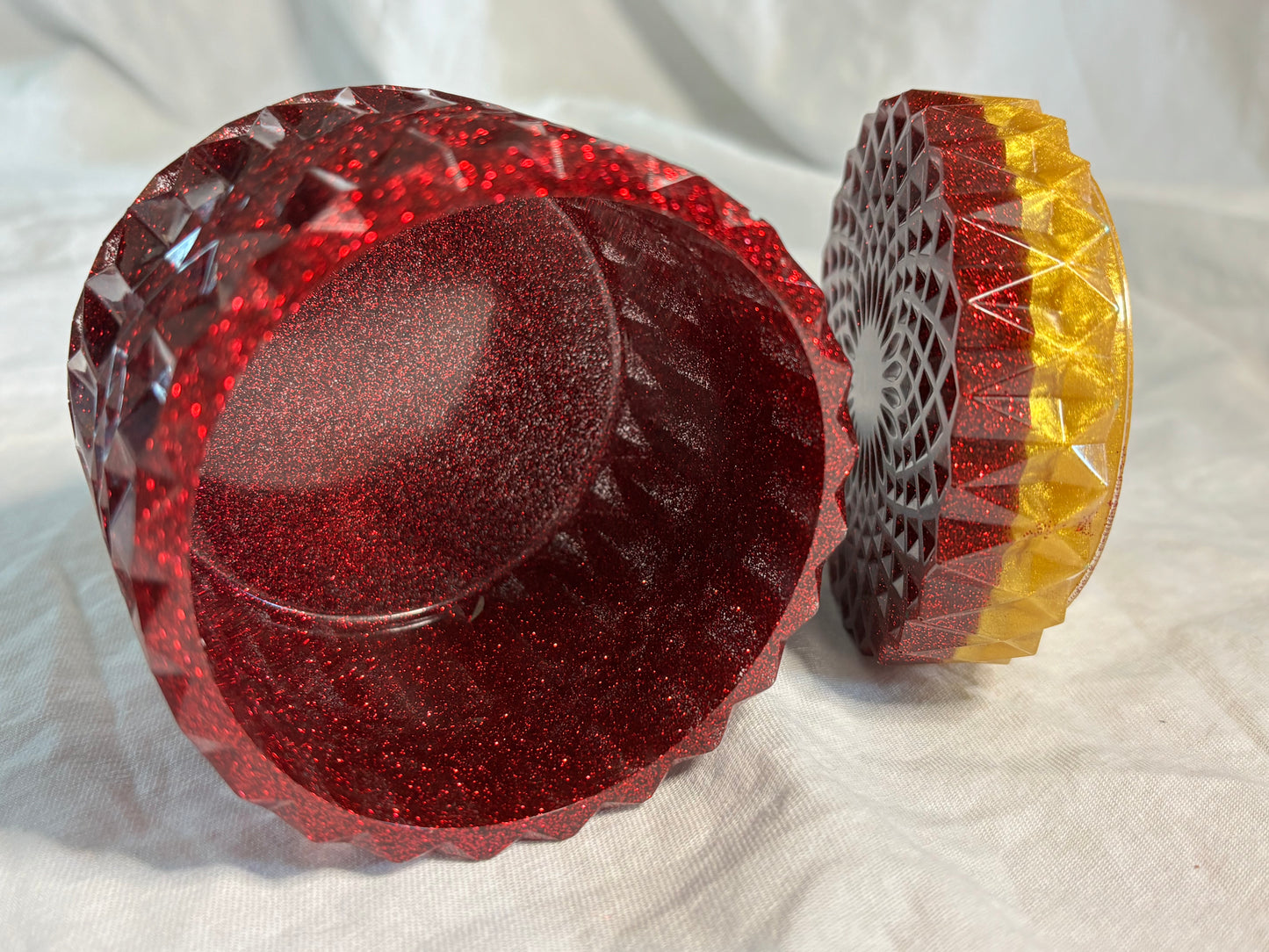 Jar Gold Mica & Ruby Red Glitter