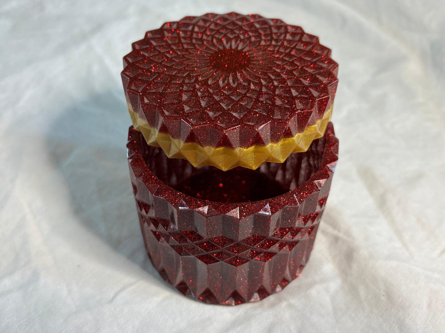 Jar Gold Mica & Ruby Red Glitter