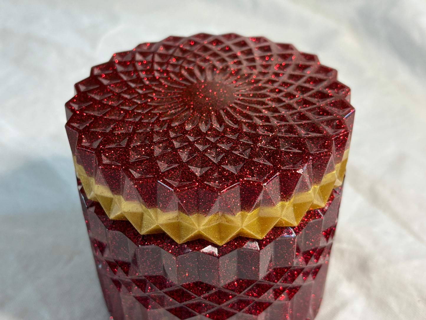 Jar Gold Mica & Ruby Red Glitter
