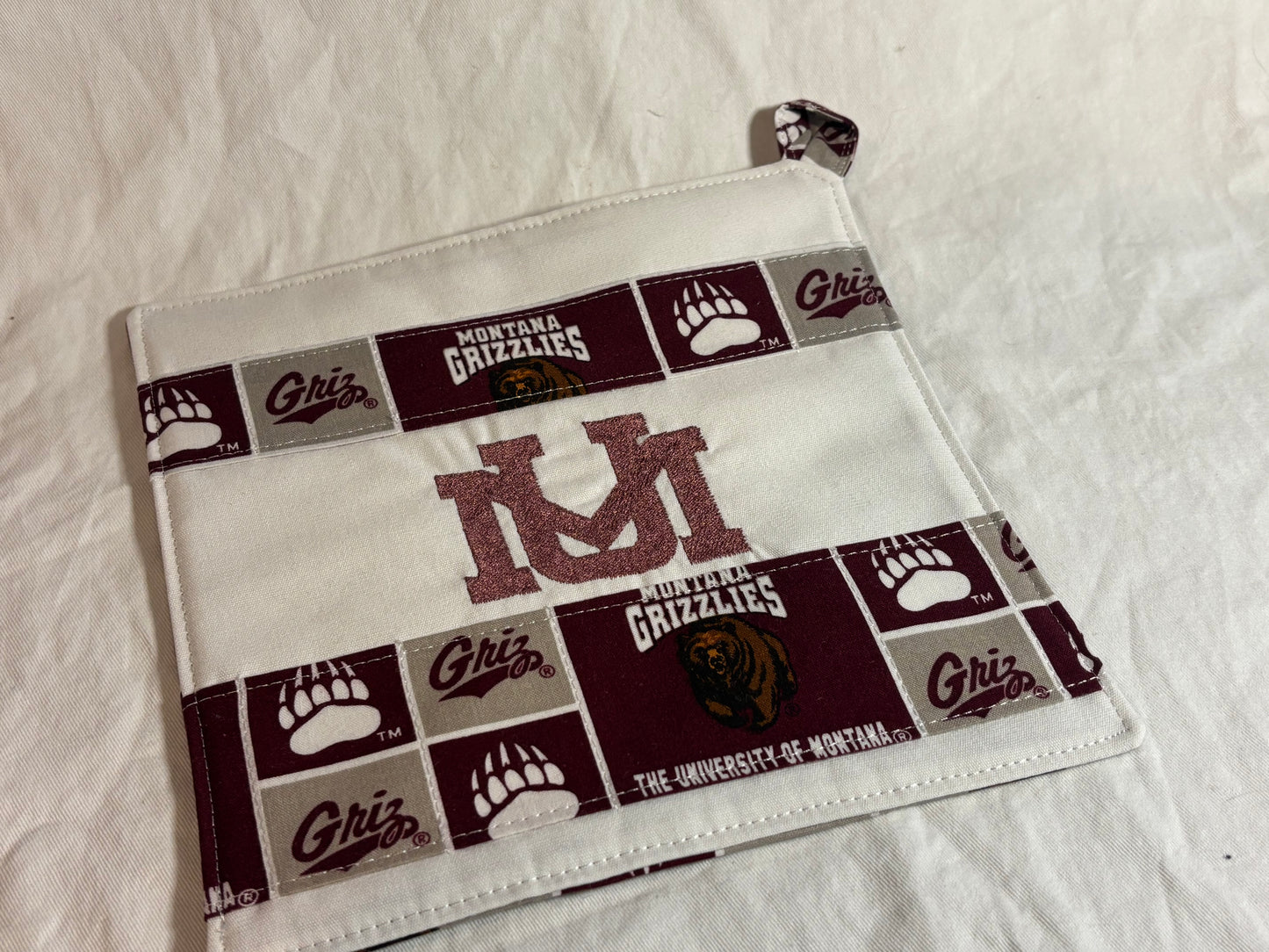 Griz Pot Holder (white with colored logo)