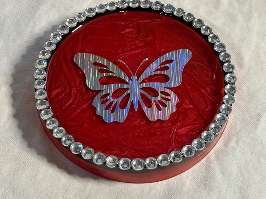 Red Mica Coaster with bling