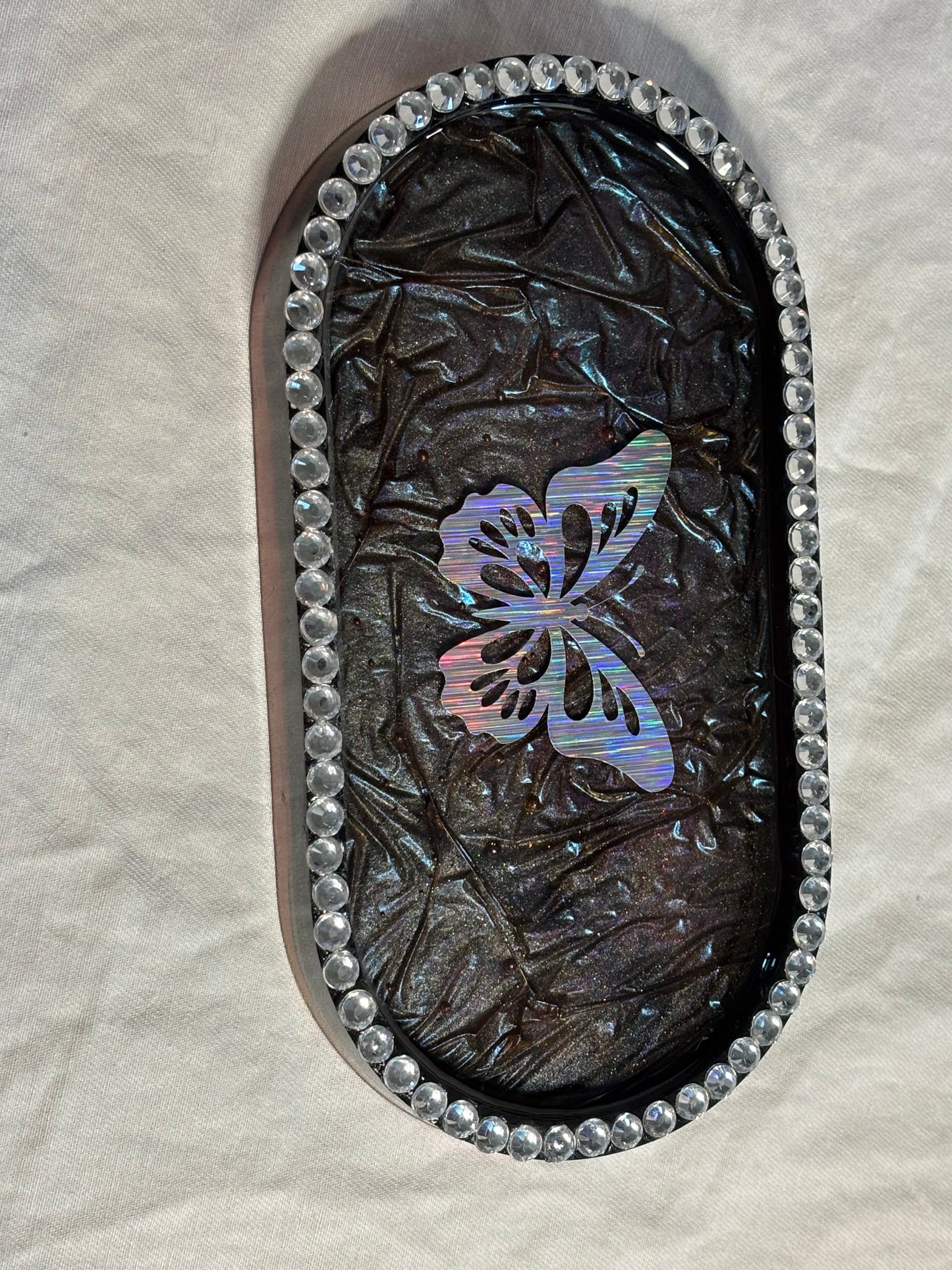 Metallic Color-Shifting Everyday Trinket Tray Butterfly