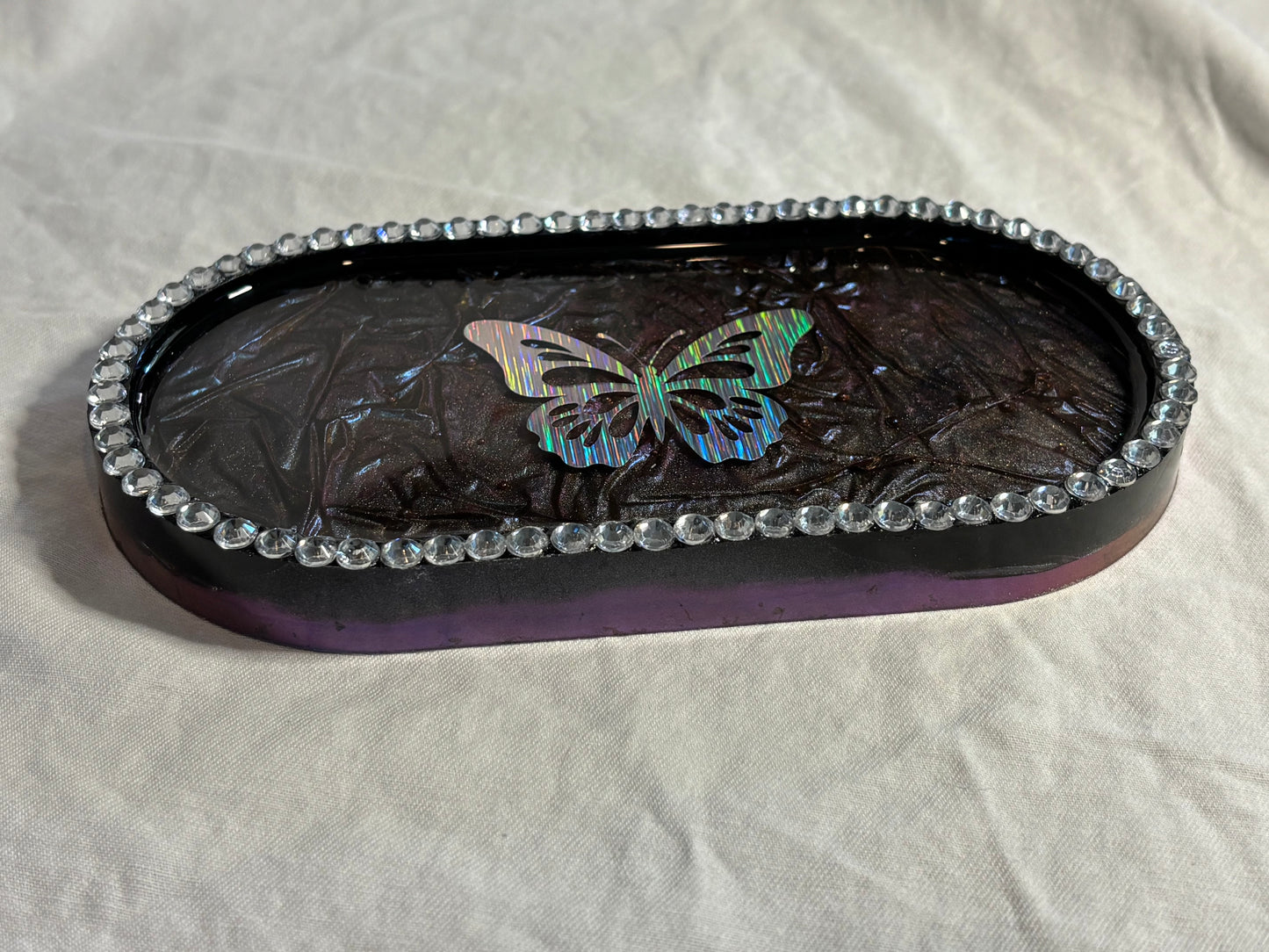 Metallic Color-Shifting Everyday Trinket Tray Butterfly