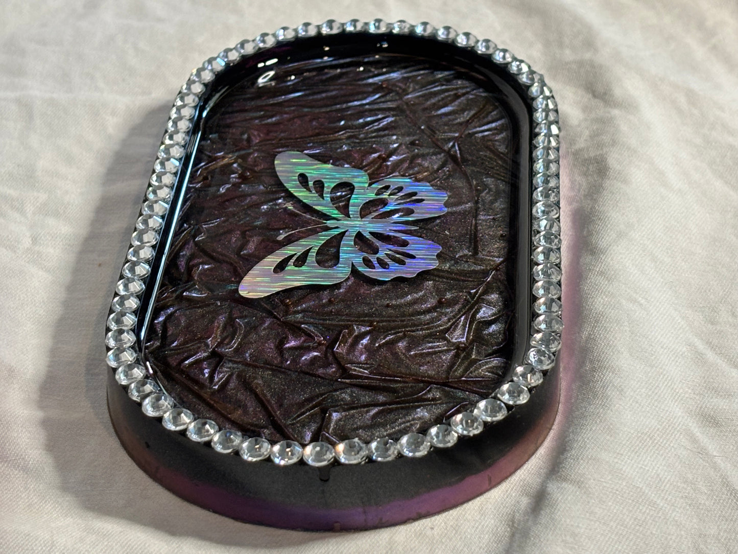 Metallic Color-Shifting Everyday Trinket Tray Butterfly