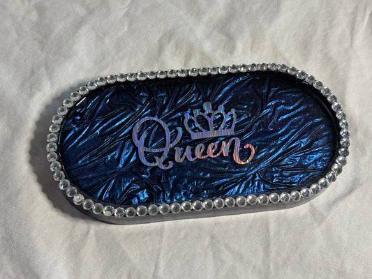 Metallic Color-Shifting Mica Blue Queen Everyday Trinket Tray