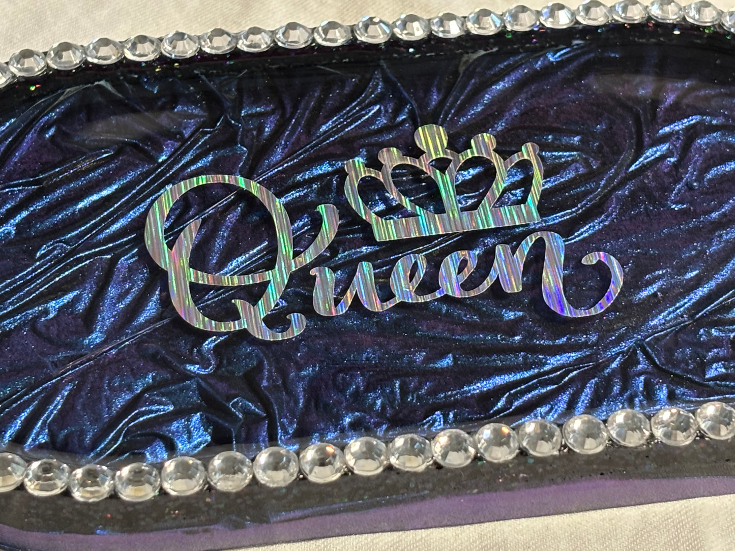 Metallic Color-Shifting Mica Blue Queen Everyday Trinket Tray