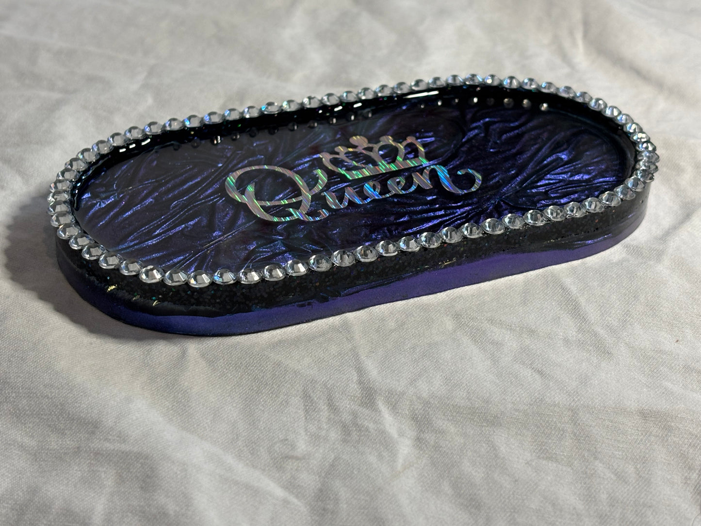 Metallic Color-Shifting Mica Blue Queen Everyday Trinket Tray