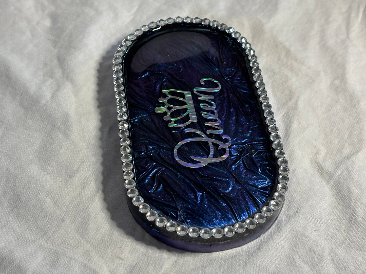 Metallic Color-Shifting Mica Blue Queen Everyday Trinket Tray